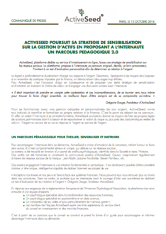 Lancement des "Avatars d'ActiveSeed" • octobre 2016